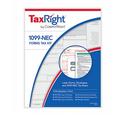 ComplyRight 1099-NEC 4 Part Kit w/Envelopes (10 Employees) 