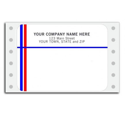  Continuous Mailing Label - Blue/Red Line (Item #D216) - Pin-Fed  Labels  - Mailing Labels  