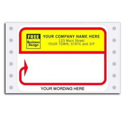 D213, Continuous Mailing Label, Red/Bight Yellow (Item #D213) - Mailing Labels  - Labels  