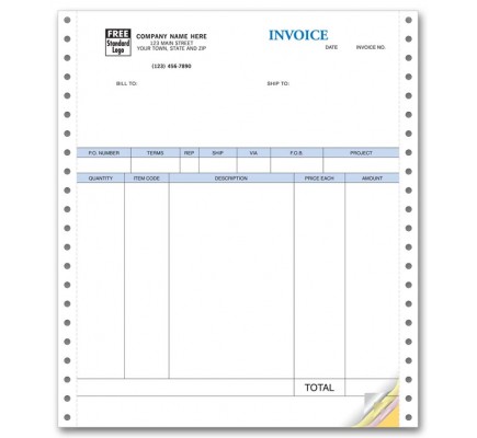 Continuous Product Invoice  - No Packing Slip 