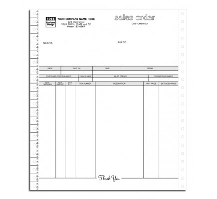 Continuous Sales Order Form 