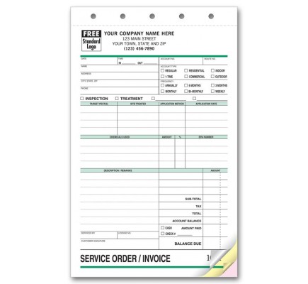 Custom Preprinted Pest Control Forms 