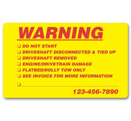 Customized Warning Company Labels 