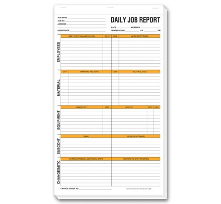  Daily Job Report Forms  