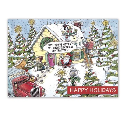Electric Wishes Contractor & Builder Holiday Cards 