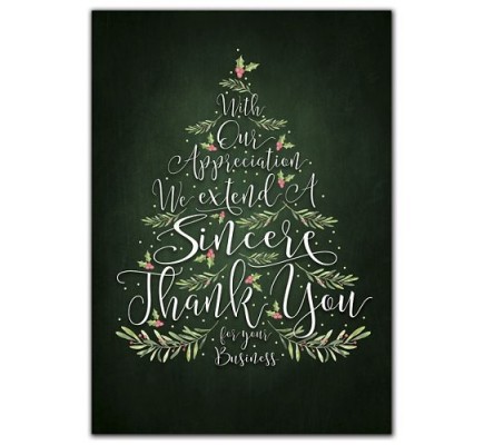 Evergreen Thanks Holiday Cards 