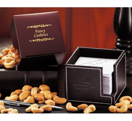 Faux Leather Note Holder with Cashews 