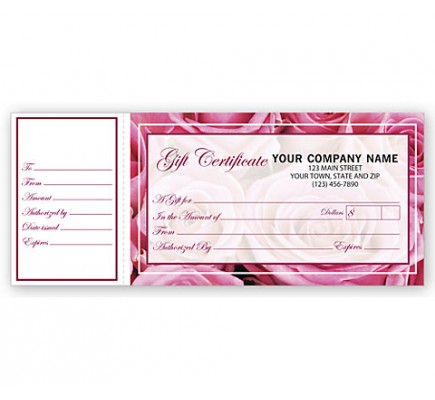 Gift Certificates, Rose Motif 