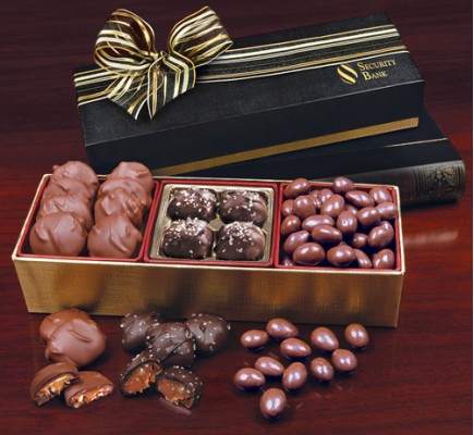 Gold & Black Gift Boxes with Premium Chocolate Trio 