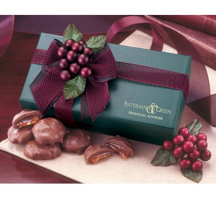  Green Gift Box with Pecan Turtles (GN123) - Gift Boxes  - Promotional Food Gifts  