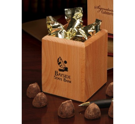 Hardwood Pen & Pencil Cup with Cocoa Dusted Truffles  