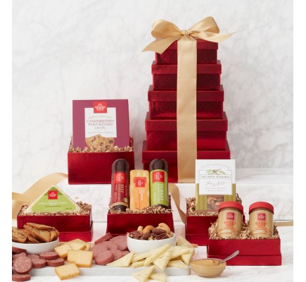 Hearty Meat & Cheese Gift Tower 