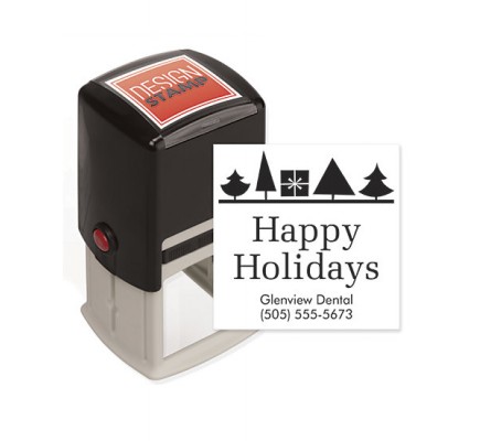 Holiday Trees & Gift Design Stamp - Self-Inking 