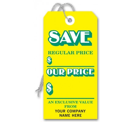 Large Yellow Tags Stock 