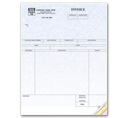 Laser Service Invoice - Parchment 
