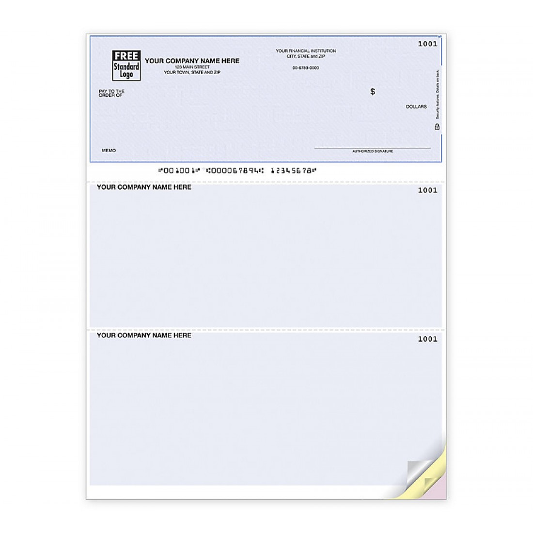 Laser Bottom Blank Check (DLB833) for All Purposes - by Deluxe
