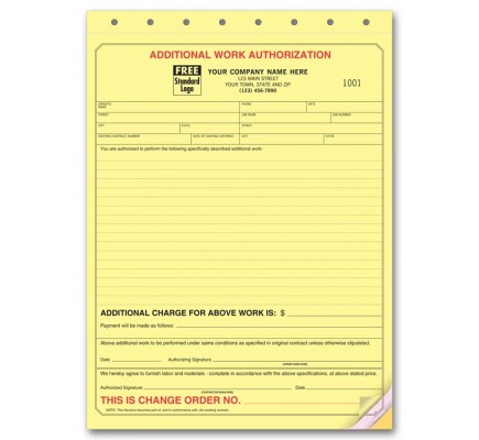 Lined Authorization Business Forms 