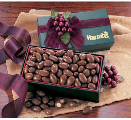  Green Gift Box with Milk Chocolate Covered Almonds  (GN124) - Gift Boxes  - Promotional Food Gifts  