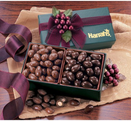  Green Gift Box with Milk & Dark Chocolate Almonds (GN125) - Gift Boxes  - Promotional Food Gifts  