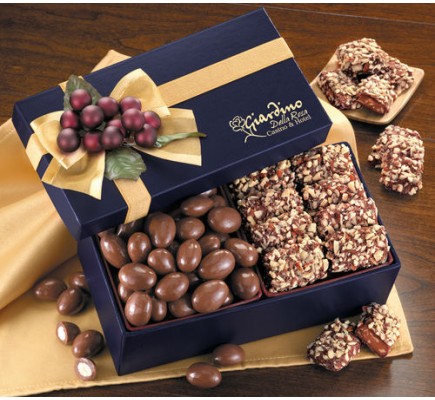  Navy Gift Box with English Butter Toffee & Milk Chocolate Almonds (NV1006) - Gift Boxes  - Promotional Food Gifts  