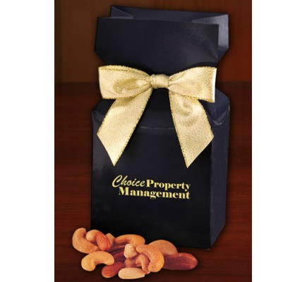 Navy Promotional Custom Box with Truffles with Deluxe Mixed Nuts 