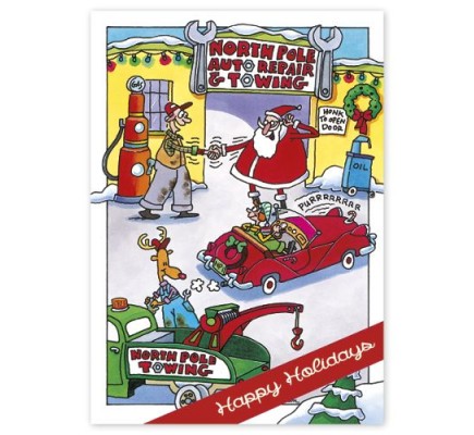 Northpole Repair Automotive Holiday Cards 