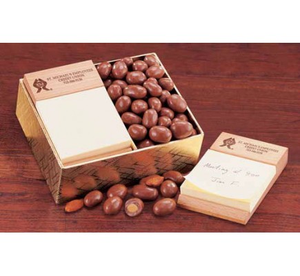 Note Holder with Milk Chocolate Almonds  