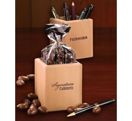 Office Gift Pen and Pencil Cup with Almonds  