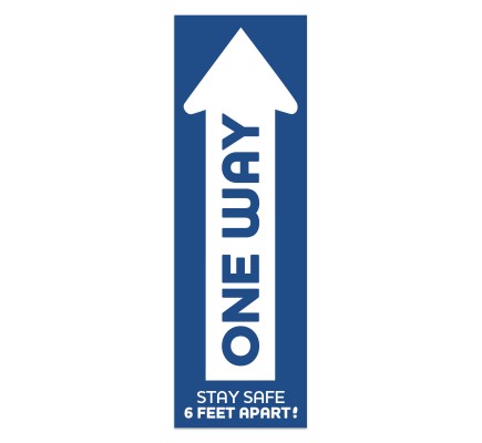 "One Way" Stay Safe Floor Arrow 22" x 7" Pack of 6 