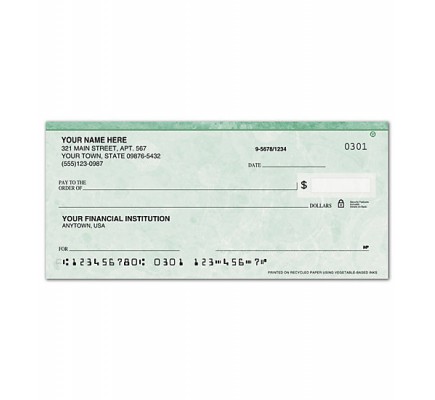 Personal Check - Green Marble 