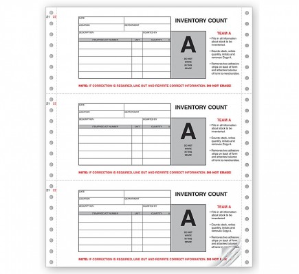 Physical Inventory Count Forms, Continuous 