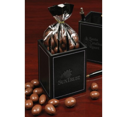 Printed Faux Leather Pen & Pencil Cup with  Almonds  