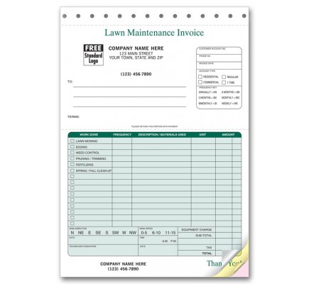 Professional Invoices - Lawn Maintenance Invoices 
