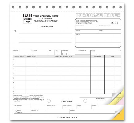 Purchase Order Forms with Receiving Report 