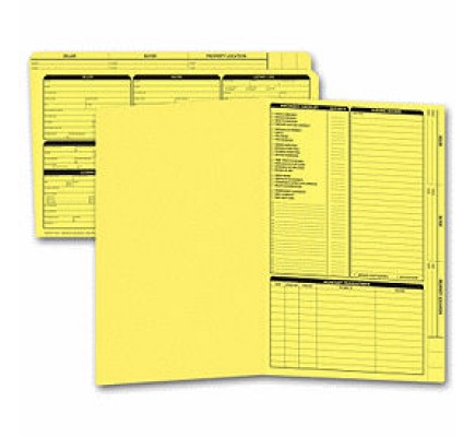 Real Estate Folder, Right Panel List, Legal Size, Yellow (Item #276Y) - Business Checks Supplies  - Business Checks  