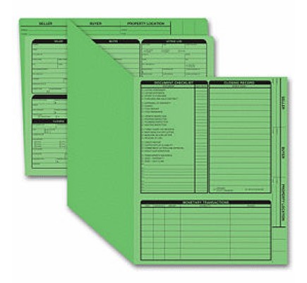 Real Estate Folder, Right Panel List, Letter Size, Green (Item #275G) - Business Checks Supplies  - Business Checks  