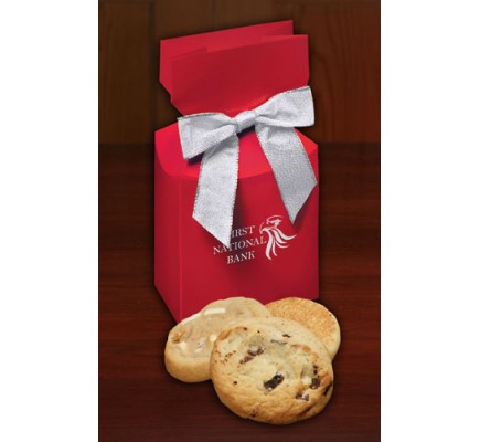Red Custom Boxes with Gourmet Cookies 