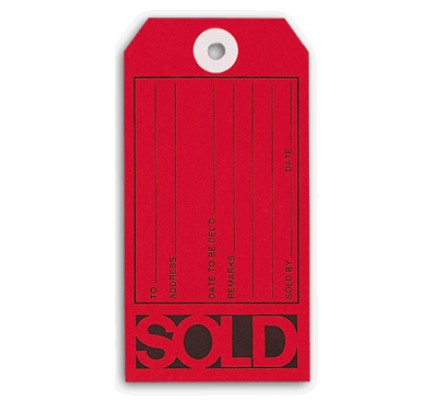 Red Sold Tags with Imprint 