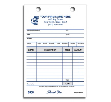 Register Forms designed With Cash and Carry Options 