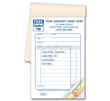 Sales Invoice Books for Service Station 