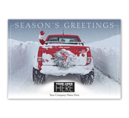 Snow Driven Holiday Logo Cards 