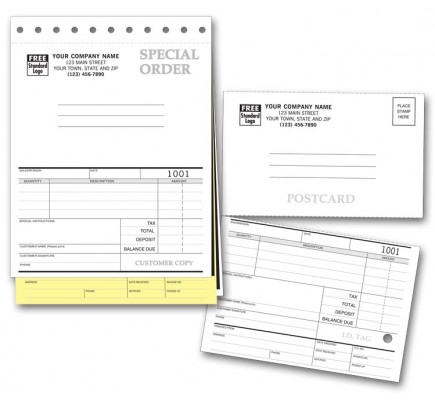 Special Order Forms with Postcards 