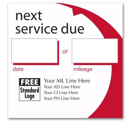 Static Cling Call for Service Labels 