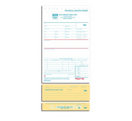 Technical Service Forms with Tags 