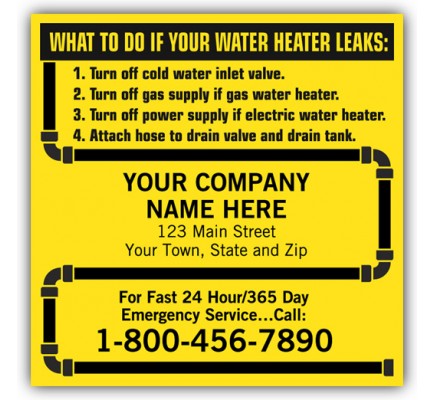 Water Heater Label with Pipe Design 