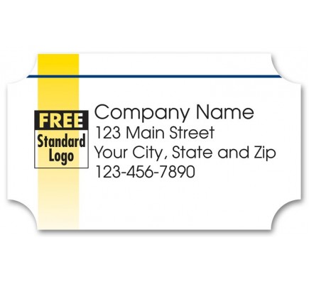 White Rectangle Label with Gold Bar 
