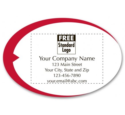 White with Red Swish Marketing Labels 