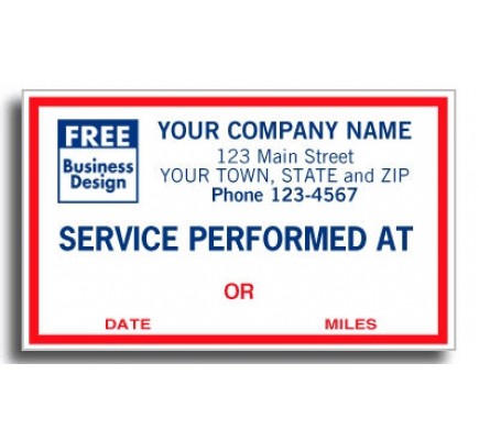 Windshield Service Performed Labels 