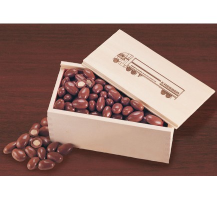 Wooden Collector's Box with Milk Chocolate Almonds  