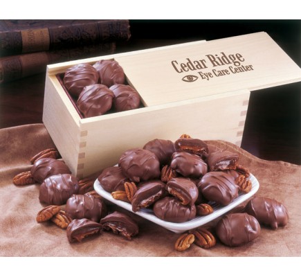 Wooden Collector's Box with Pecan Turtles  
